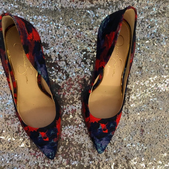 Jessica Simpson multi colored heel size8 - Picture 1 of 4